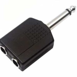 ADAPTADOR 2 JACKS 6.3MM MONO A 1 PLUG 6,3MM M