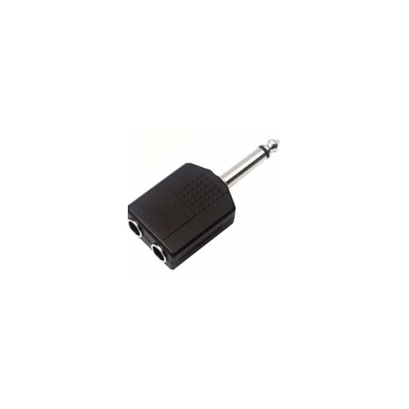 ADAPTADOR 2 JACKS 6.3MM MONO A 1 PLUG 6,3MM M