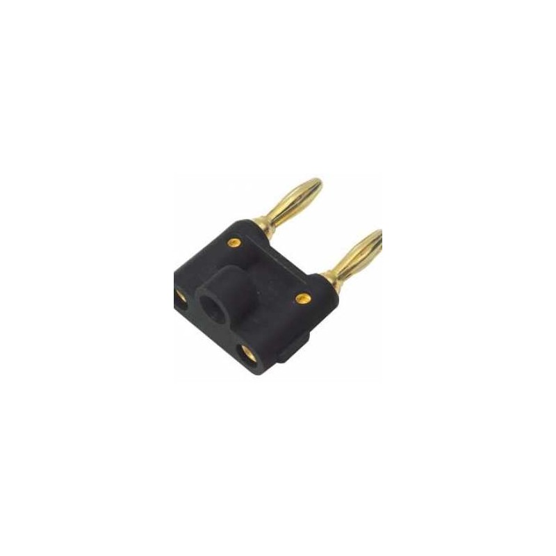 ADAPTADOR 2 JACKS A 2 PLUGS BANANA ORO/NEGRO