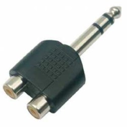 ADAPTADOR 2 JACKS RCA A 1 PLUG 6,3  STEREO