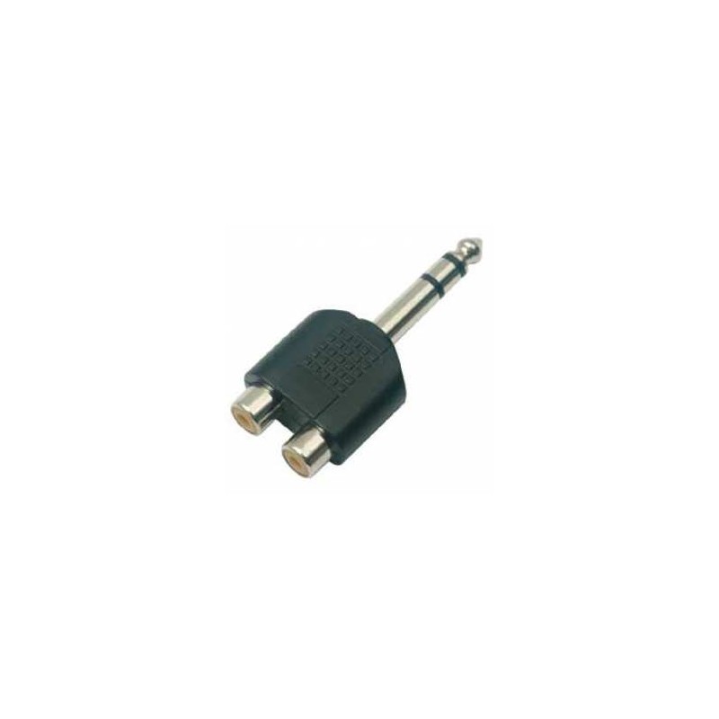 ADAPTADOR 2 JACKS RCA A 1 PLUG 6,3  STEREO