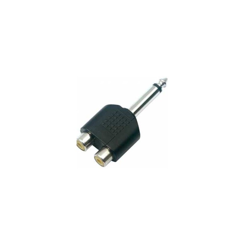 ADAPTADOR 2 JACKS RCA A 1 PLUG 6,3 MONO