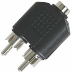 ADAPTADOR 2 PLUG RCA A 1 JACK  3,5MM STEREO