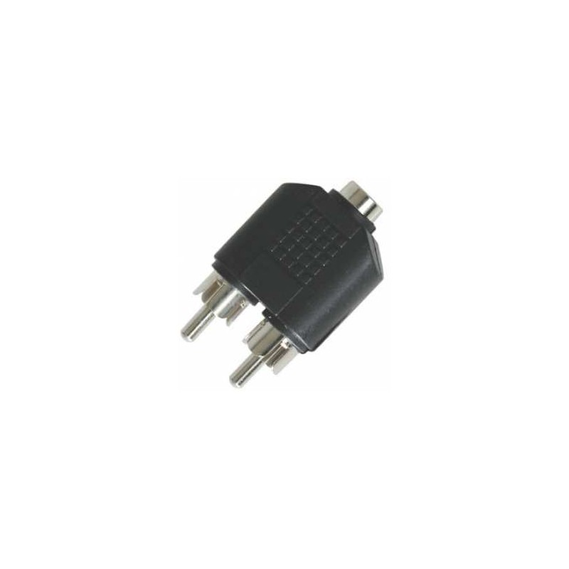 ADAPTADOR 2 PLUG RCA A 1 JACK  3,5MM STEREO