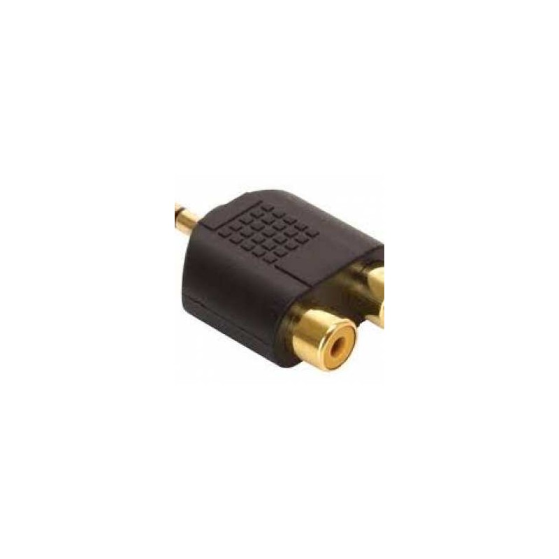 ADAPTADOR 3,5MM MACHO ST A 2 RCA HEMBRA 24K,