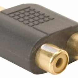 ADAPTADOR DE RCA MACHO A DOS RCA HEMBRA 24K,