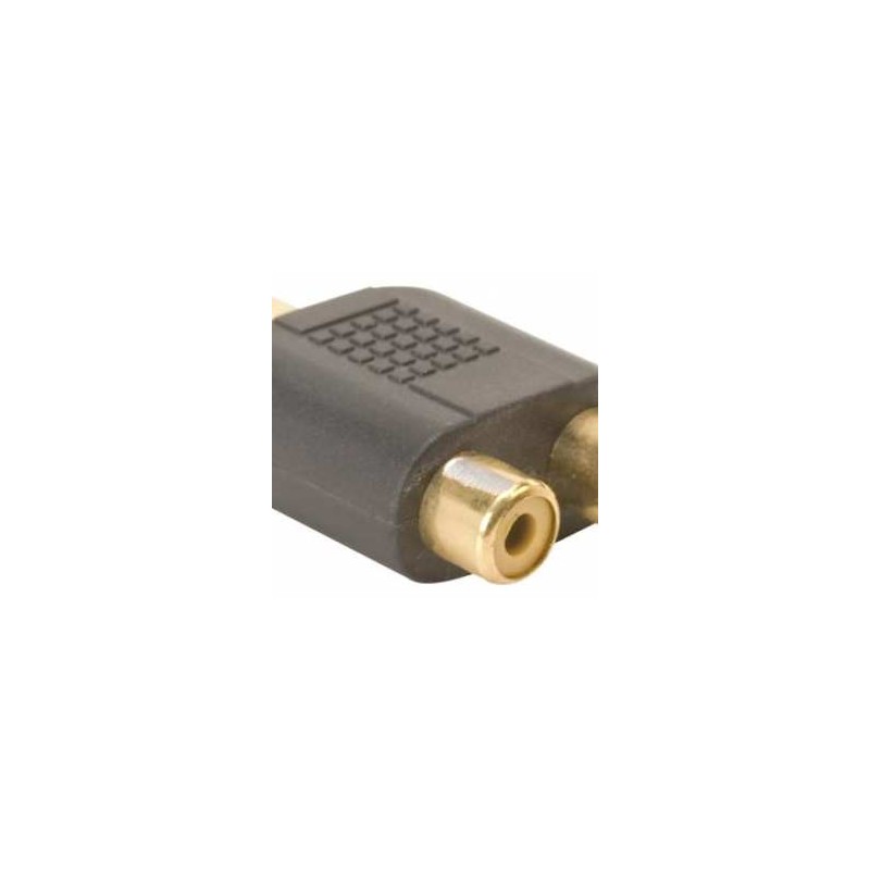 ADAPTADOR DE RCA MACHO A DOS RCA HEMBRA 24K,