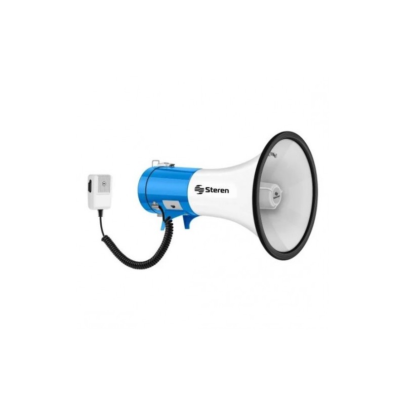 Megáfono de 25 W con micrófono tipo patrullero, para hombro