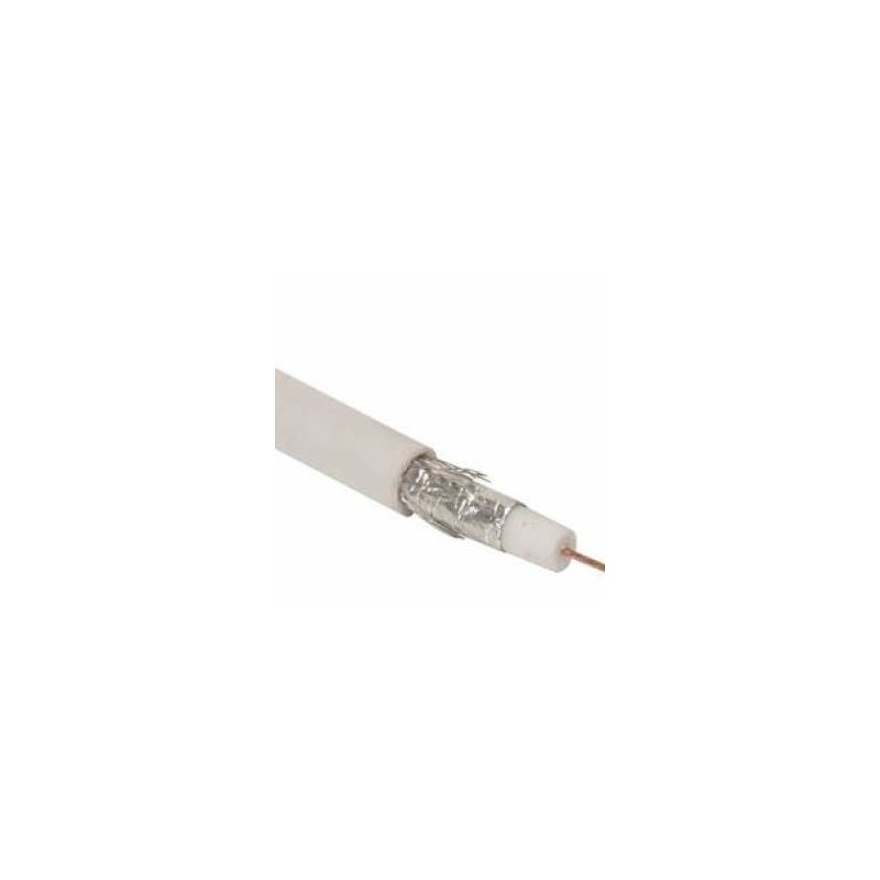 CABLE COAXIAL RG6  C/50% MALLA DE ALUMINIO, BLANCO