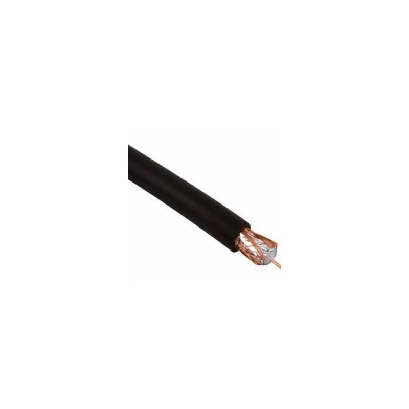 CABLE RG59U 75 OHMS NEGRO 75% MALLA  DE COBRE
