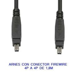 ARNES CON CONECTOR FIREWIRE 4P A 4P DE 1,8M