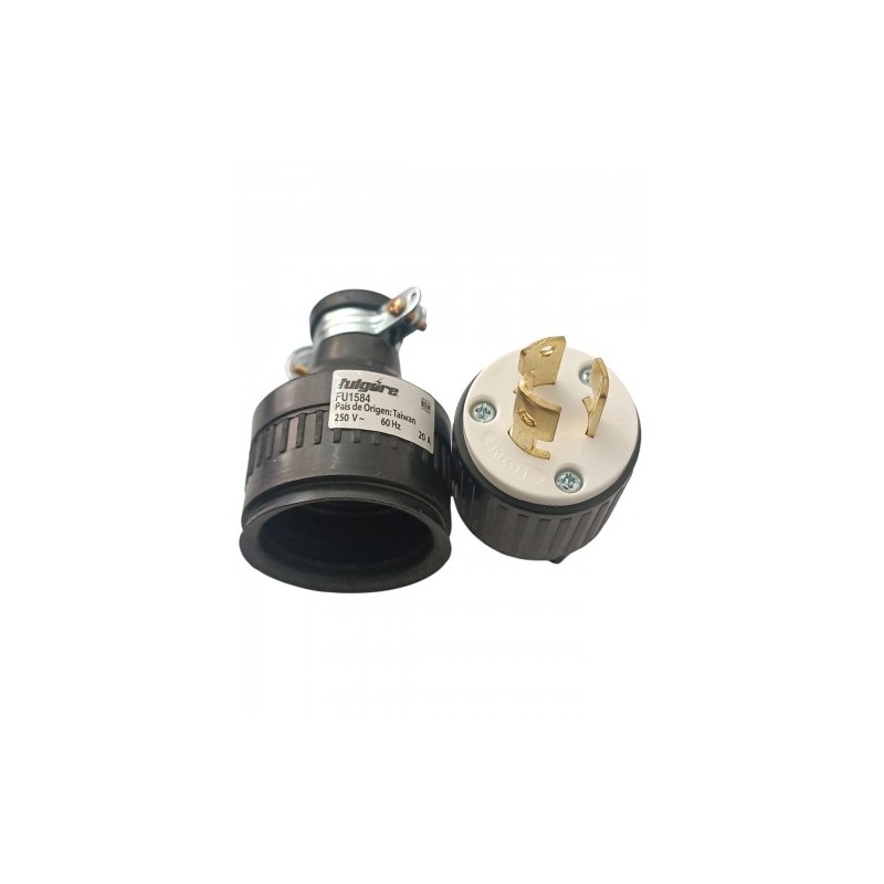 Clavija Seguridad Media Vuelta 2p 20a 250vac Fulgore Negro