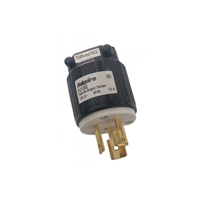 Clavija Seguridad Media Vuelta 3p 15a 125vac Negro