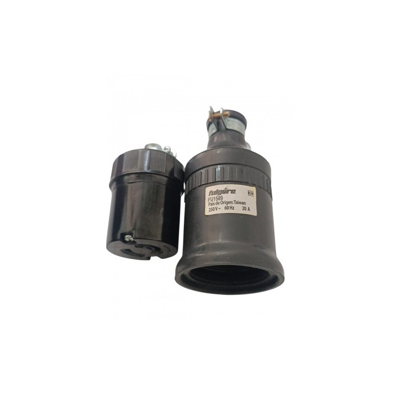 Contacto Extensión Seguridad Media Vuelta 20a 250vac Negro