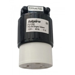 Contacto Extensión Seguridad Media Vuelta 3p 15a 125v Negro