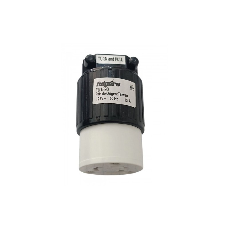 Contacto Extensión Seguridad Media Vuelta 3p 15a 125v Negro