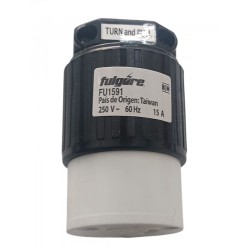 Contacto Extensión Seguridad Media Vuelta 3p 15a 250v Negro