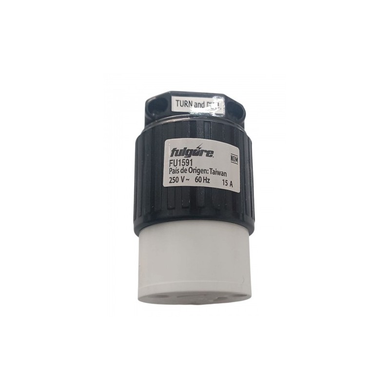 Contacto Extensión Seguridad Media Vuelta 3p 15a 250v Negro